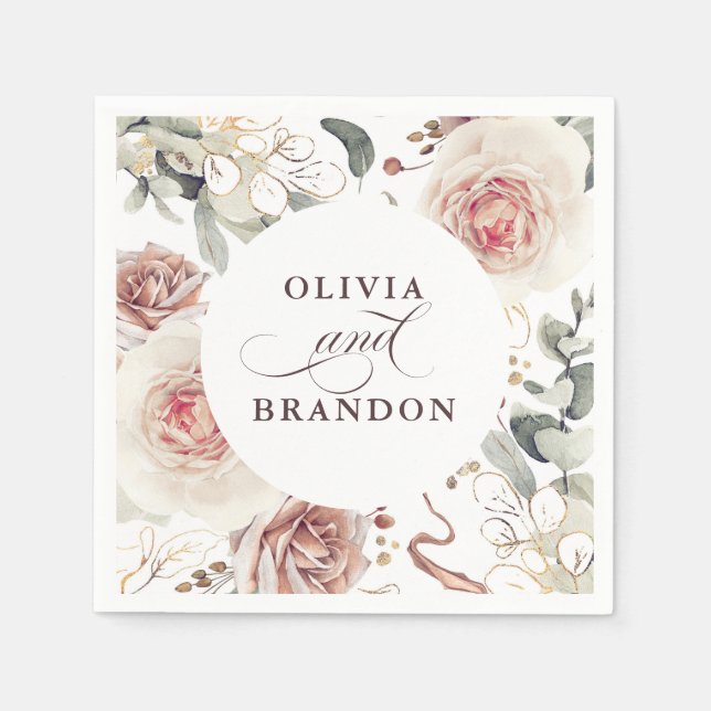 Guardanapo De Papel Terthy Shade Flowers Elegante Boho Casamento (Frente)