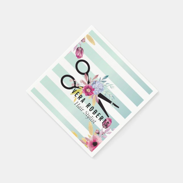 Guardanapo De Papel Tesoura Dourada De Estilhação Do Cabelo, Bandeja (Canto)