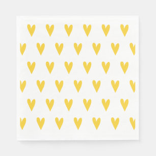 Guardanapo De Papel Teste padrão amarelo dos corações