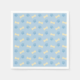 Guardanapo De Papel Teste padrão azul do osso do impressão da pata
