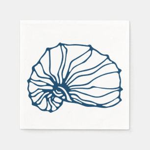Guardanapo De Papel Teste padrão azul elegante do Seashell