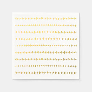 Guardanapo De Papel Teste padrão branco das setas da folha Dourado do