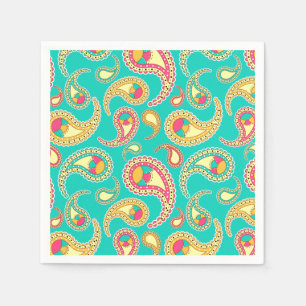 Guardanapo De Papel Teste padrão colorido bonito de paisley do vintag