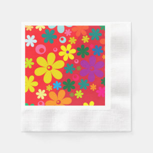 Guardanapo De Papel Teste padrão colorido da paz do amor das flores d