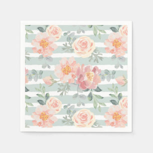 Guardanapo De Papel Teste padrão cor-de-rosa da listra de Alicia