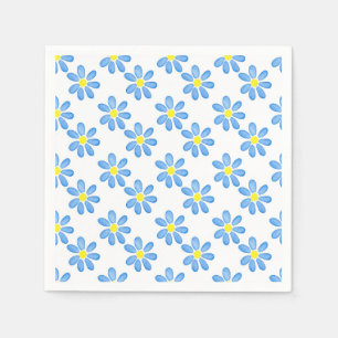 Guardanapo De Papel Teste padrão da aguarela da margarida azul