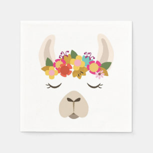 Guardanapo De Papel Teste padrão da alpaca & de flores