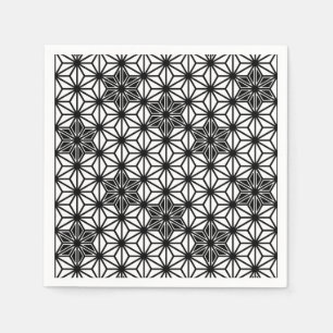 Guardanapo De Papel Teste padrão de Asanoha do japonês - branco e