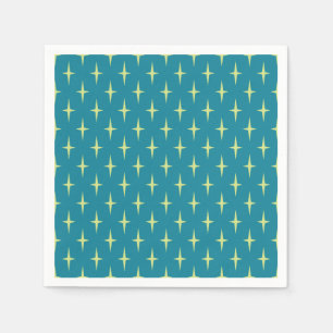 Guardanapo De Papel Teste padrão de estrela retro da idade atômica