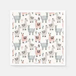 Guardanapo De Papel Teste padrão de sorriso dos lamas