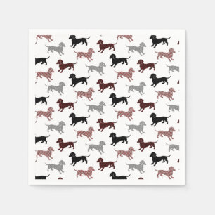 Guardanapo De Papel Teste padrão do feriado dos Dachshunds do damasco