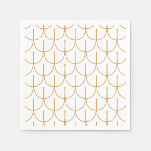 Guardanapo De Papel Teste padrão Dourado e branco da escala de peixes
