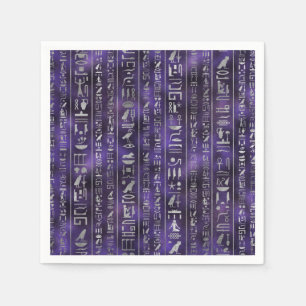Guardanapo De Papel Teste padrão egípcio de prata dos hieroglyphics
