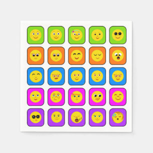 Guardanapo De Papel Teste padrão feliz dos Emoticons da cara do