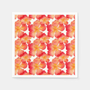 Guardanapo De Papel Teste padrão floral do Oleander alaranjado