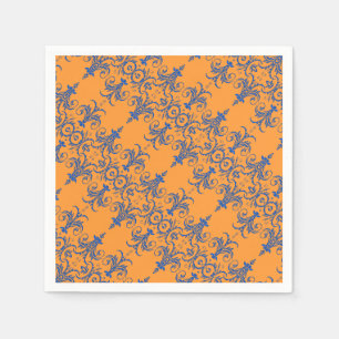 Guardanapo De Papel Teste padrão francês alaranjado azul do candelab