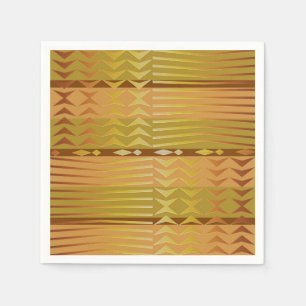 Guardanapo De Papel Teste padrão geométrico africano dourado étnico