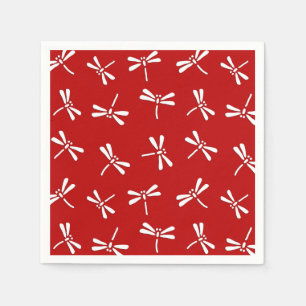 Guardanapo De Papel Teste padrão japonês da libélula, vermelho escu
