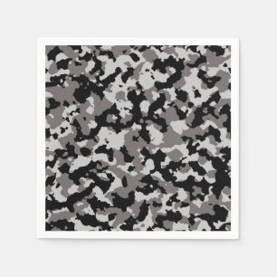Guardanapo De Papel Teste padrão militar da camuflagem das cinzas