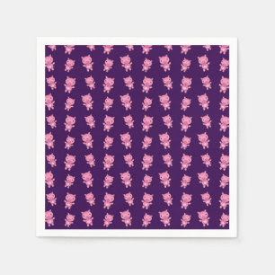 Guardanapo De Papel Teste padrão roxo bonito do porco