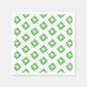 Guardanapo De Papel Teste padrão verde do dente da xadrez