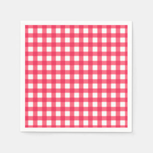 Guardanapo De Papel Teste padrão vermelho e branco do tabuleiro de
