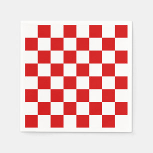 Guardanapo De Papel Teste padrão vermelho e branco do verificador