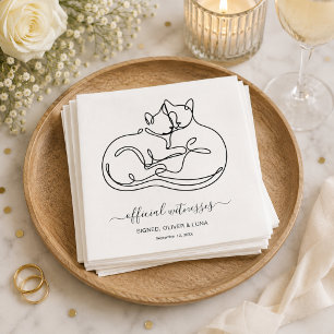 Guardanapo De Papel Testemunhas Oficiais Minimalistas Casamento de Pet