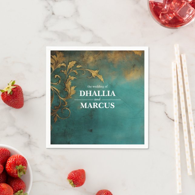 Guardanapo De Papel Teto Floral gótico E Dourado (Insitu)