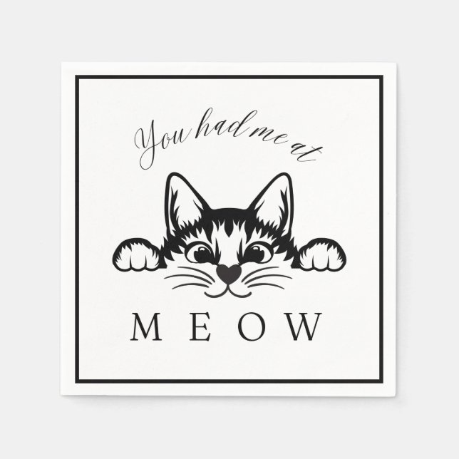 Guardanapo De Papel Teve-me no Meow Square Paper (Frente)
