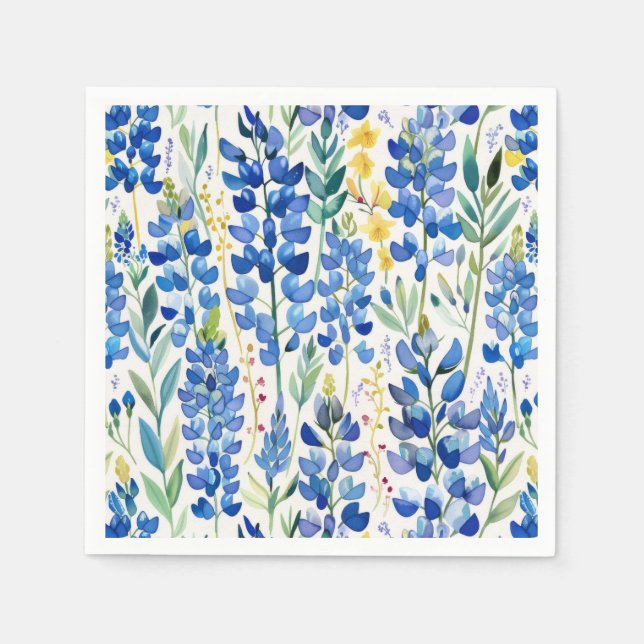 Guardanapo De Papel Texas Bluebonnet Wildflower Pattern (Frente)