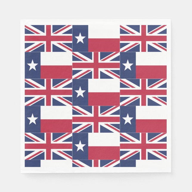 Guardanapo De Papel Texas Flag Union Jack Flag Paper Napkins (Frente)