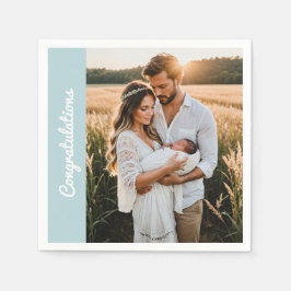 Guardanapo De Papel text and photo custom personalized party blue