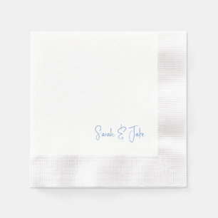 Guardanapo De Papel Texto Azul Branco Moderno Casamento Cunhado