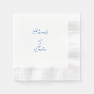 Guardanapo De Papel Texto Azul Casamento Branco Cunhado