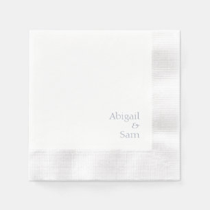 Guardanapo De Papel Texto Azul Dusty Casamento Cunhado Branco Personal