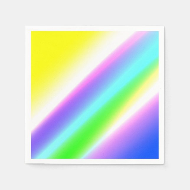 Guardanapo De Papel Texto azul verde do arco-íris abstrato (Frente)