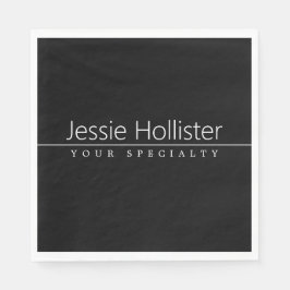 Guardanapo De Papel Texto branco clássico simples em preto