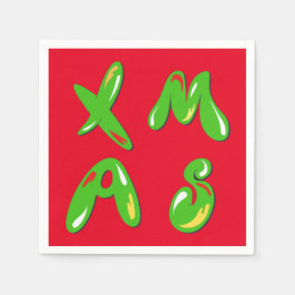 Guardanapo De Papel Texto de Bolha do Xmas