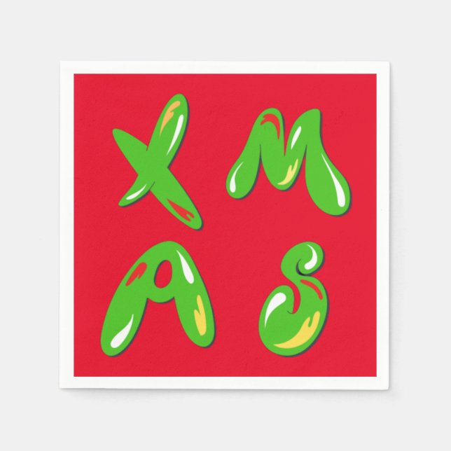 Guardanapo De Papel Texto de Bolha do Xmas (Frente)