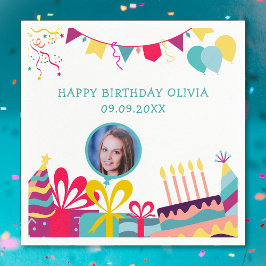 Guardanapo De Papel Texto de Fotografia Personalizada de Festa de aniv