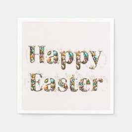 Guardanapo De Papel Texto decorativo do felz pascoa