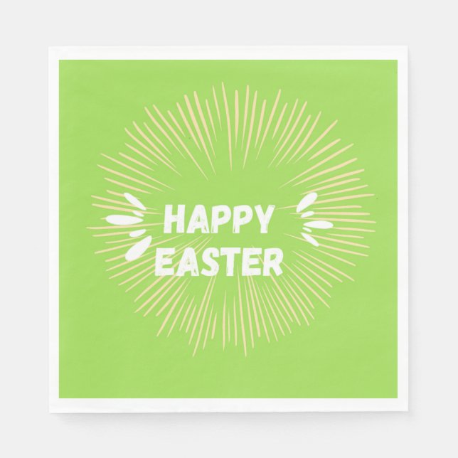 Guardanapo De Papel Texto do felz pascoa em verde (Frente)