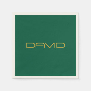 Guardanapo De Papel Texto Elegante Editável Dourado e Verde Caçador