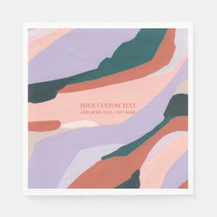 Guardanapo De Papel Texto Personalizado de Pintura Abstrato Roxo e Ver