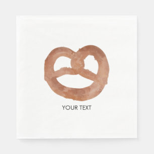 Guardanapo De Papel Texto Personalizado de Pretzel Suave Salgado