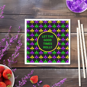 Guardanapo De Papel Texto Personalizado do Padrão Mardi Gras Fleur de