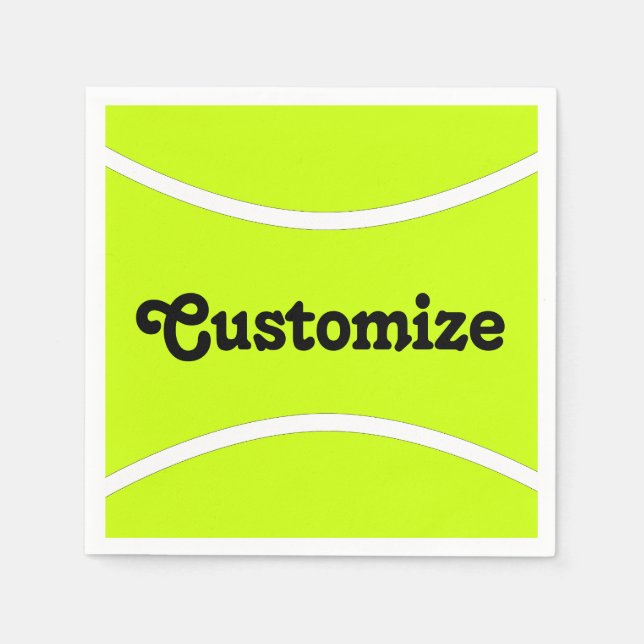 Guardanapo De Papel Texto Personalizado do Partido tênis/Banquet Cockt (Frente)