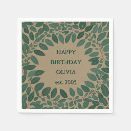 Guardanapo De Papel Texto personalizado eucalipto Quadro Napkin - moch