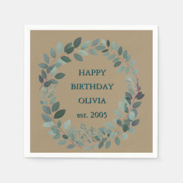 Guardanapo De Papel Texto personalizado eucalipto Quadro Napkin - moch